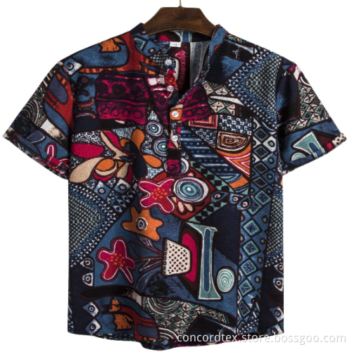 Mens beach wear printd holid shirt